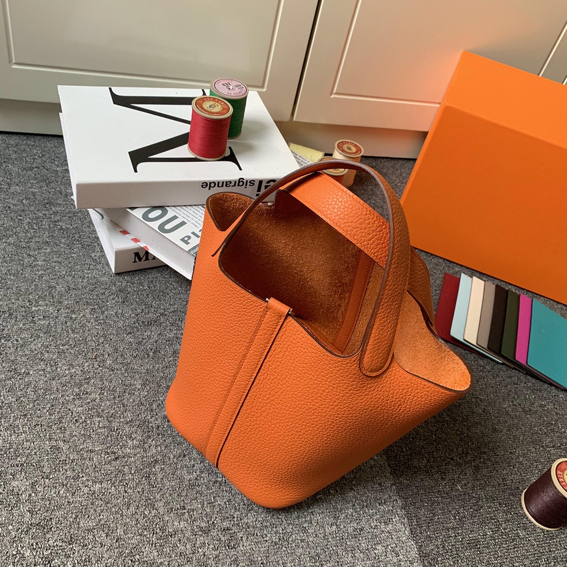 에르메스 피코탄18 골드브라운 은장 끌레망스 가죽